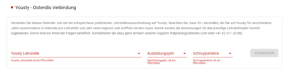 Ostendis Schnittstelle zu Yousty - E-Recruiting